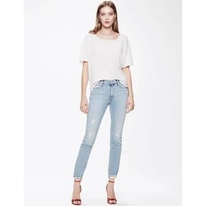 Mother Superior The Flirt Ankle Fray Distressed Skinny In Thanks For Nothin 28
